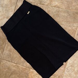 Calvin Klein Black Midi sexy pencil skirt with elastic waist and 4” slit size M